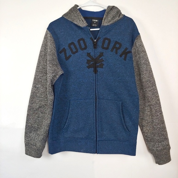 Zoo York Other - Zoo York Blue and Gray Zip Up Hoodie Black Logo